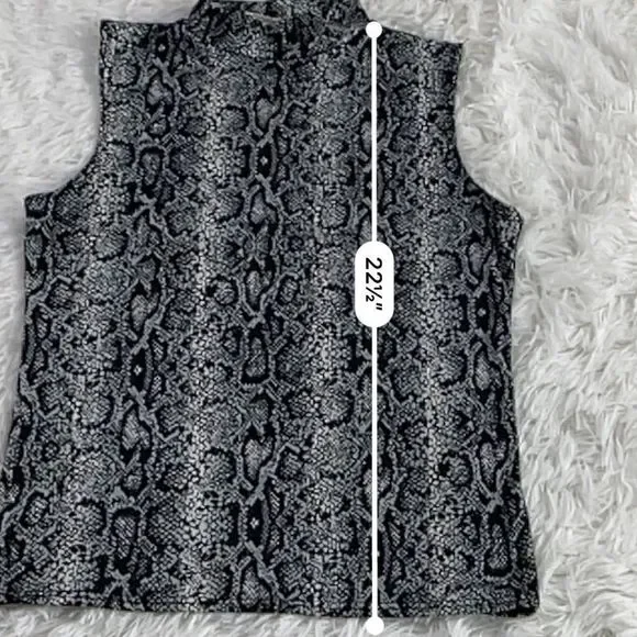 Women’s Olivia Rae Black & White Sleeveless Classy Shirt (M) AS13 - Picture 8 of 9